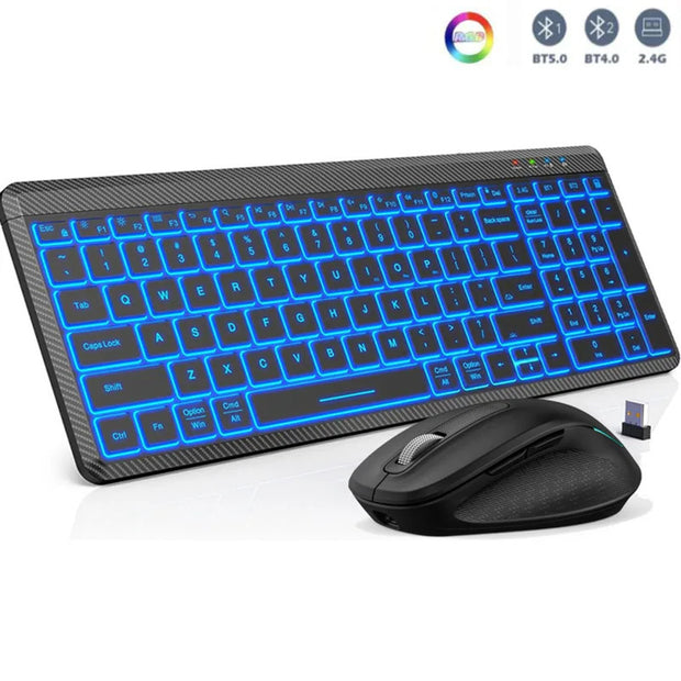 Wireless Bluetooth Dual-mode Charging Keyboard And Mouse Combination Suit Mute Ergonomic