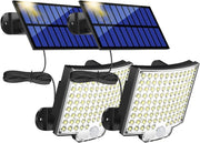 Solar Outdoor Lights Waterproof, LED Security Lights With 16.5 Ft Cable, Motion Sensor Lights, Flood Light For Streets, Courtyards,Parking Garages